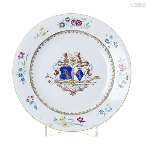 Chinese porcelain Armorial plate, Qianlong