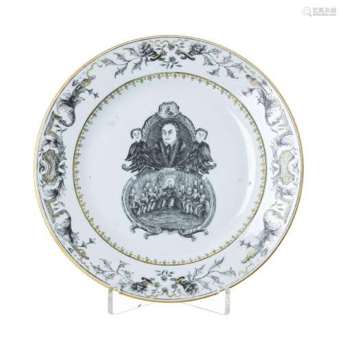 Chinese export porcelain Martin Luther plate, Qianlong