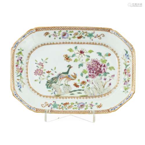 Chinese porcelain platter, 'Peacock's Service', Qianlong