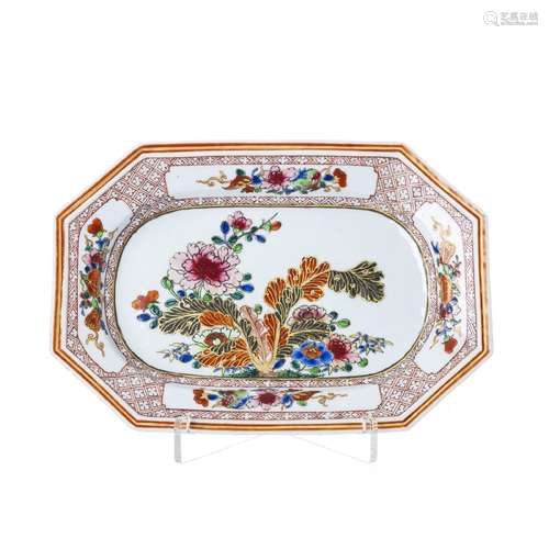 Chinese porcelain octagonal platter, Yongzheng