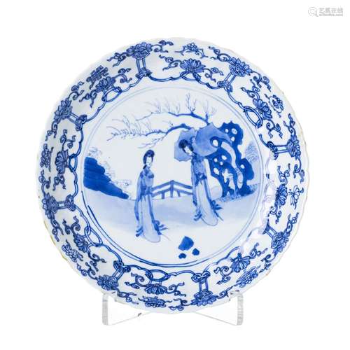 Chinese porcelain Long Eliza plate, Kangxi mark and period