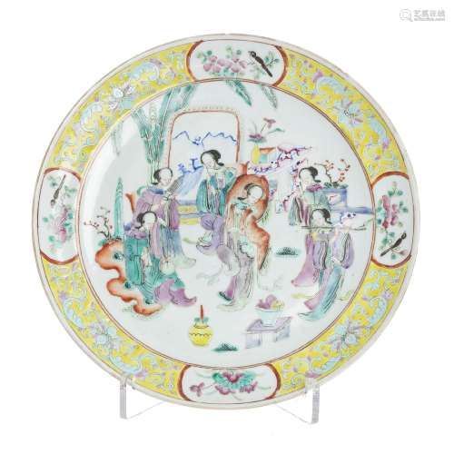 Chinese porcelain 'musicians' plate, Tongzhi