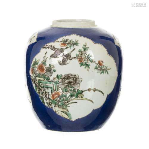 Chinese porcelain 'birds and flowers' ginger pot, Guangxu