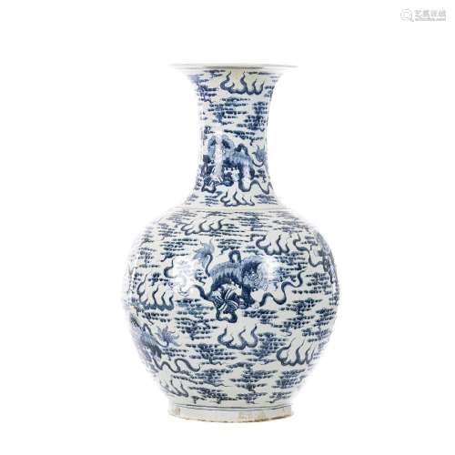 Large Chinese porcelain qylin vase, Tongzhi