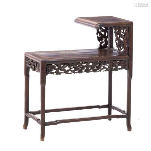 Carved hongmu side table, Minguo