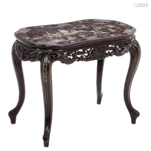 Chinese hongmu table with inlaid mother-of-pearl, Minguo