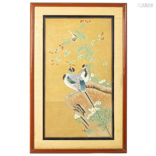 CHINESE SCHOOL, 20thC - Birds among flowers