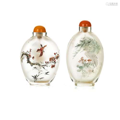 Two Chinese glass snuff bottles