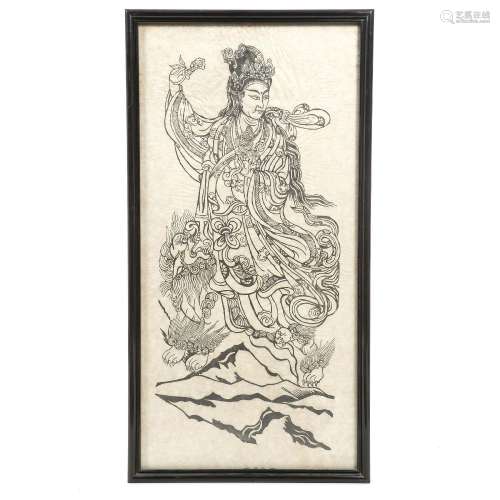 Three Tibetan Buddhist woodblock prints