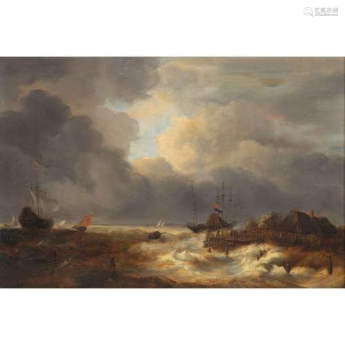 ACHENBACH, A. (peintre 19e s.), "Bateaux sur une mer dé...
