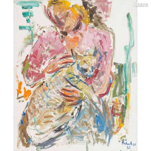 SCHOBER, PETER JAKOB (1897-1983), "Femme avec chat"...