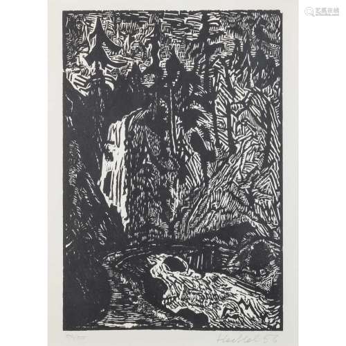 HECKEL, ERICH (1883-1970), "Sturzbach", gravure su...