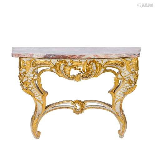 CONSOLE BAROQUE PRÉCIEUSE Autriche, milieu du XVIIIe siècle,...