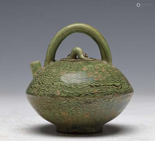 MING, TWISTED GLAZED TEAPOT