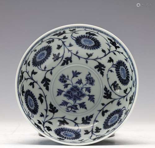 HONGWU PERIOD OF MING DYNASTY BLUE & WHITE BOWL