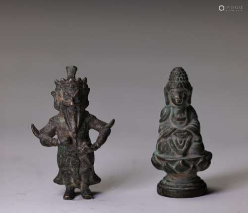 MING, MINI BRONZE CAST FIGURINES