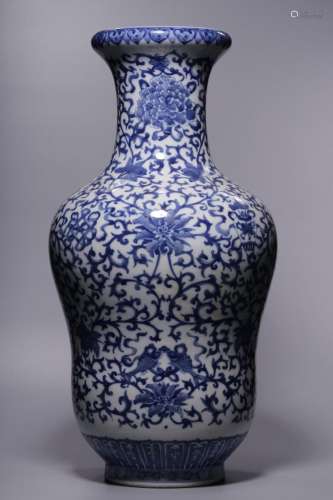 QING, BLUE AND WHITE 'EIGHT TREASURE' VASE