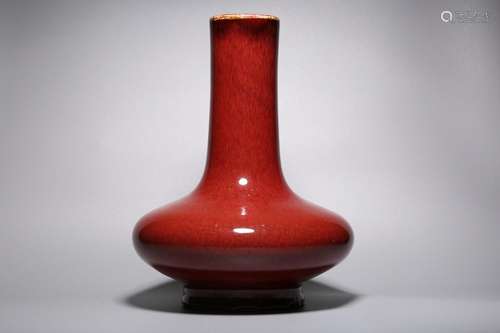 QING, FAMBE GLAZED WATER-CHESTNUT VASE