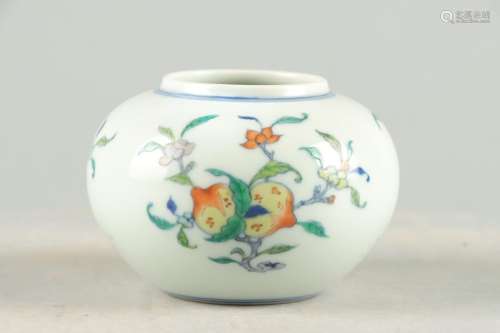 QING, BLUE AND WHITE DOUCAI WATER POT