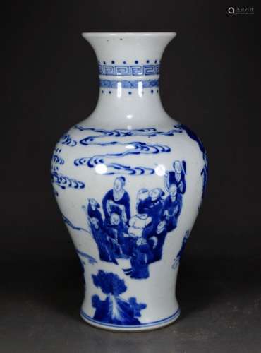 QING, BLUE AND WHITE GUANYIN VASE