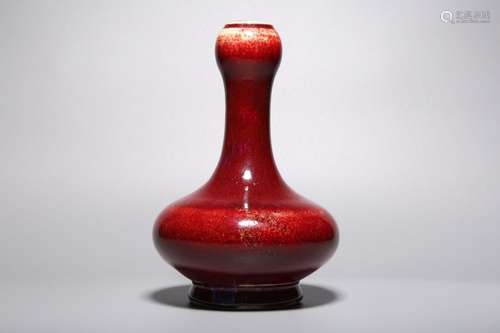 QING, FAMBE GLAZED GARLIC-HEAD BOTTLE VASE