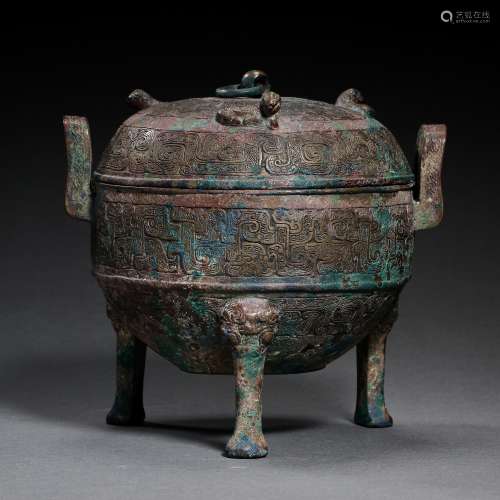 BRONZE DING OF THE WAR AND HAN DYNASTIES IN CHINA