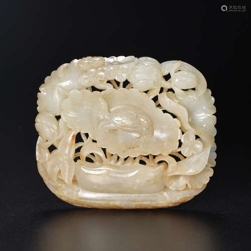CHINESE LIAO DYNASTY HETIAN JADE ORNAMENT
