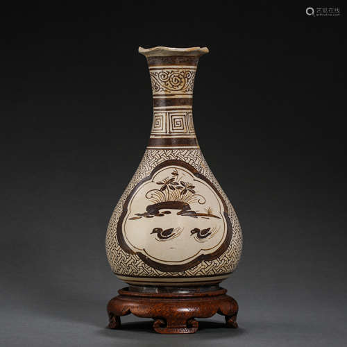 CHINESE SOUTHERN SONG JIZHOU WARE YUANYANG PATTERN BOTTLE