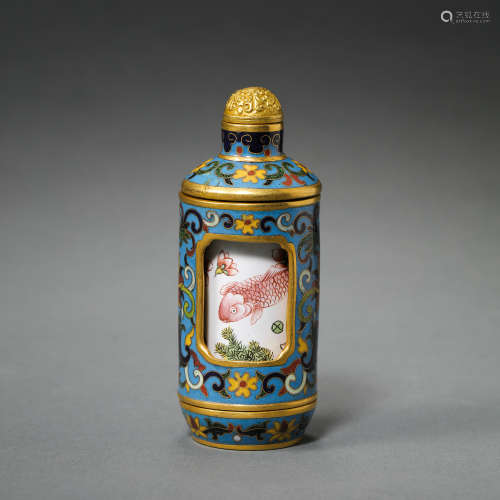 CHINESE QING DYNASTY CLOISONNE SNUFF BOTTLE
