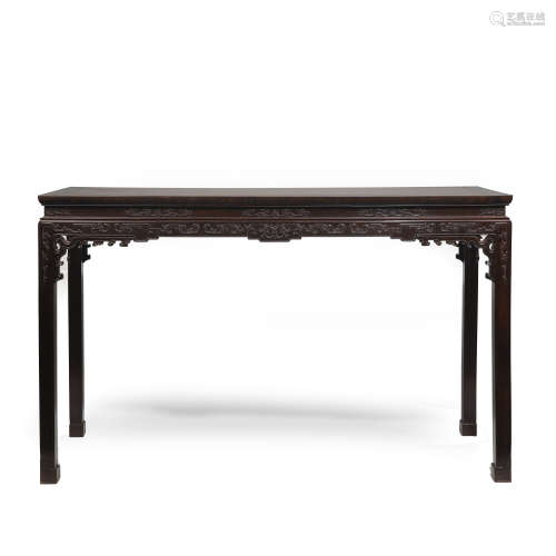 CHINA QING DYNASTY RED SANDALWOOD LONG DESK