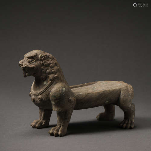 CHINESE TANG DYNASTY STONE LION INKSTONE