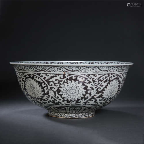 CHINESE YUAN DYNASTY UNDERGLAZED RED BOWL