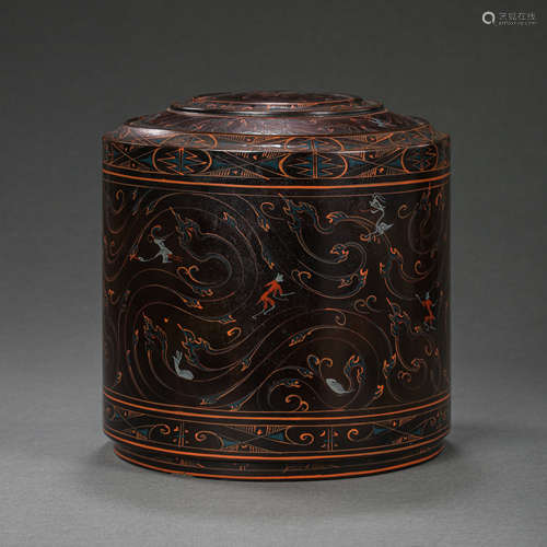 CHINESE WAR AND HAN DYNASTY LACQUER BOX