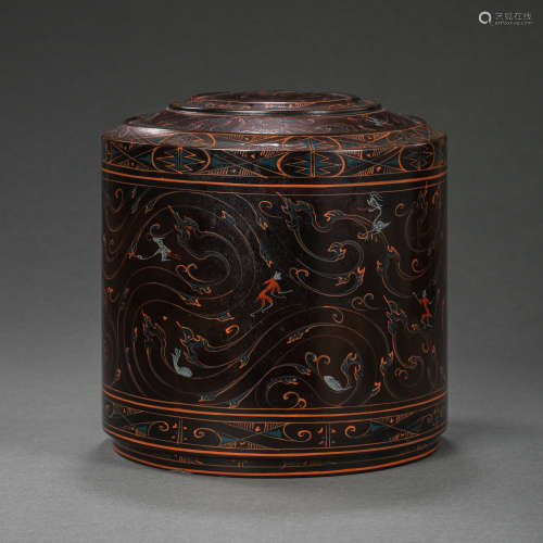 CHINESE WAR AND HAN DYNASTY LACQUER BOX