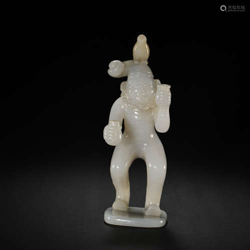 CHINESE QING DYNASTY HETIAN JADE FIGURE