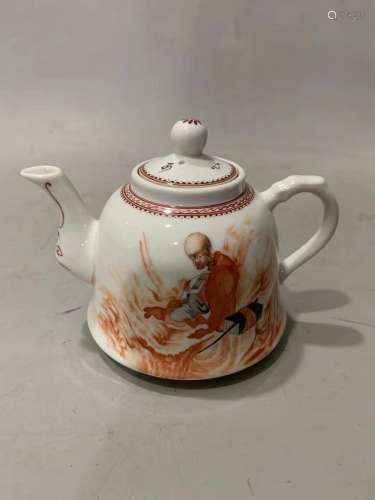 周湘甫矾红佛祖茶壶