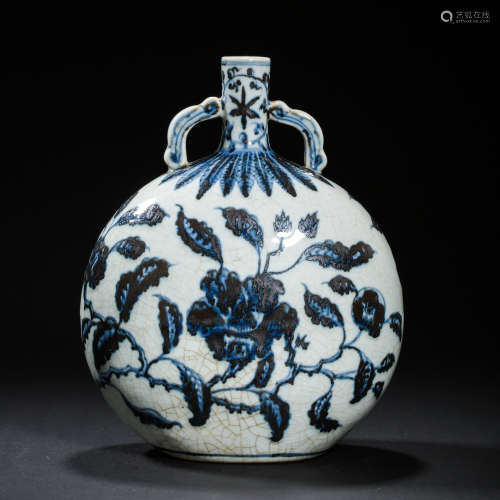 15TH CENTURY CHINA MING DYNASTY XUANDE BLUE AND WHITE MOON V...