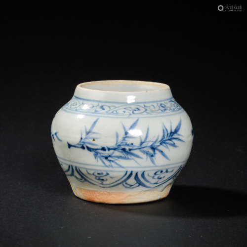 13TH CENTURY CHINESE YUAN DYNASTY BLUE AND WHITE JAR