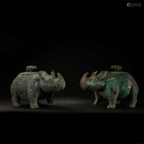 PAIR OF BRONZE WARE FROM THE WESTERN ZHOU DYNASTY IN CHINA, ...