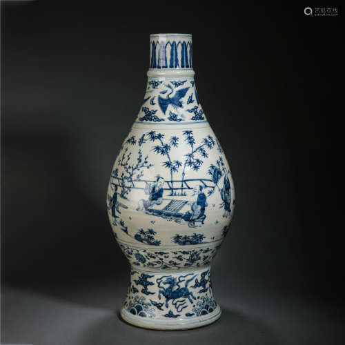 16TH CENTURY CHINESE MING DYNASTY JIAJING BLUE AND WHITE FIG...