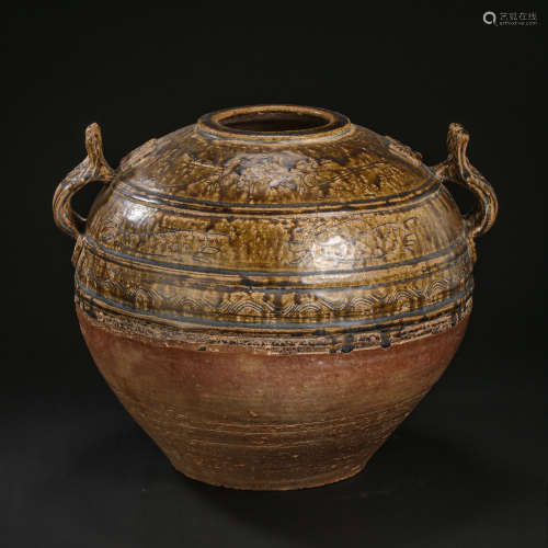 CHINESE HAN DYNASTY POTTERY AMPHORA