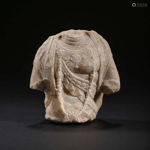 CHINESE NORTHERN QI WHITE MARBLE BUDDHA BODY