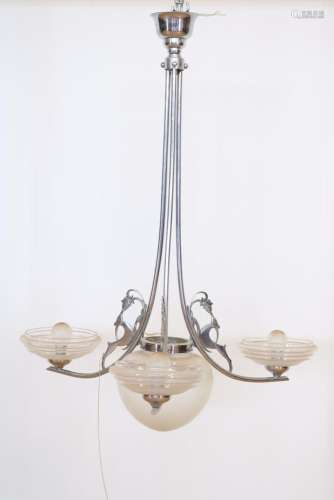 Art Deco lamp met herten