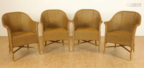 Lloyd loom stijl stoelen, 4x