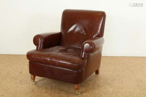 Bruinlederen Baxter armfauteuil, Italie