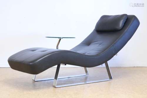 Zwart lederen relaxfauteuil