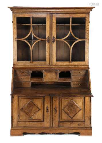 Antique oak flap desk