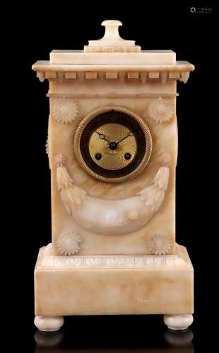 Alabaster mantel clock