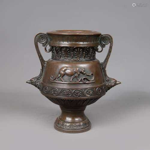 Amphora bronze vase