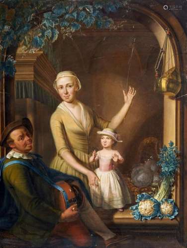 Reyers, Nicolaas Frau mit Kind und Drehorgelspiele…